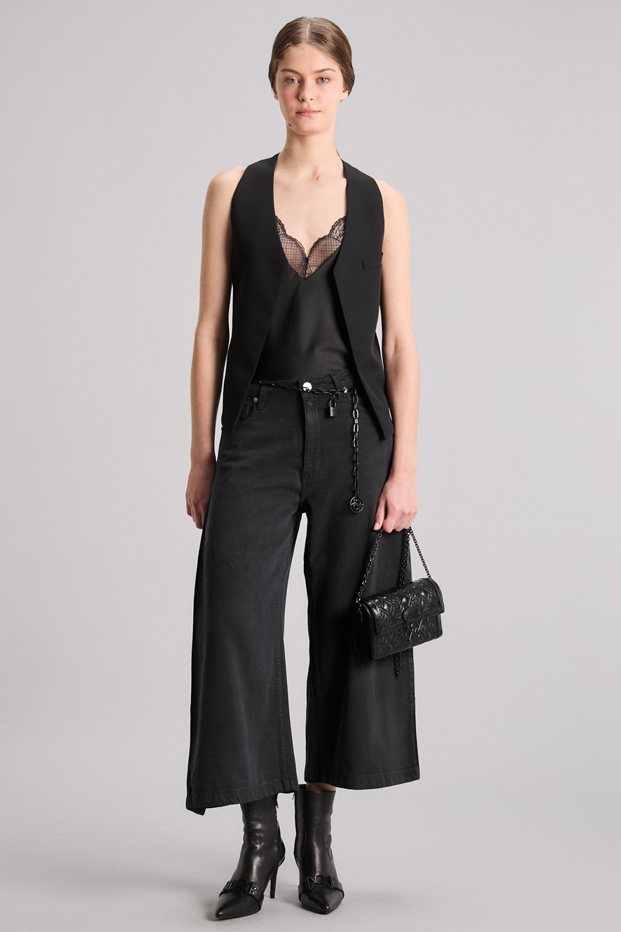 JEANS CULOTTE WIDE CROP PREMIUM BLACK